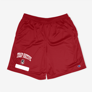 "P" E Shorts Red
